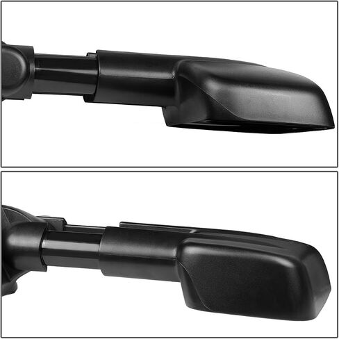 DNA Motoring TWM-003-T222-BK Pair of Manual Telescopic Foldable Towing Mirrors Compatible with 07-13 Silverado/Suburban/Sierra/Yukon/Tahoe/Escalade, Black in Saudi Arabia