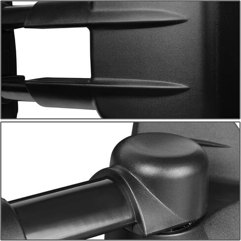 DNA Motoring TWM-003-T222-BK Pair of Manual Telescopic Foldable Towing Mirrors Compatible with 07-13 Silverado/Suburban/Sierra/Yukon/Tahoe/Escalade, Black in Saudi Arabia