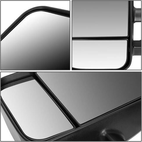 DNA Motoring TWM-003-T222-BK Pair of Manual Telescopic Foldable Towing Mirrors Compatible with 07-13 Silverado/Suburban/Sierra/Yukon/Tahoe/Escalade, Black in Saudi Arabia