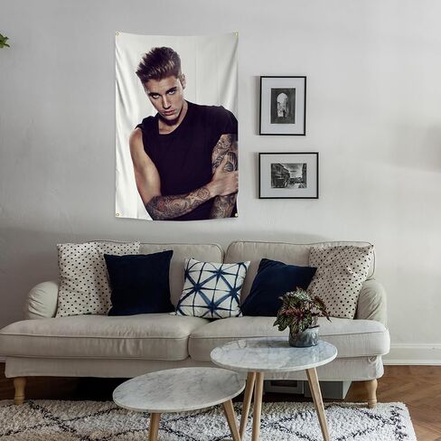 owpIa Funny Tapestry Man Cave Wall Flag Justin Music Singers Wall Hanging Dorm Home Decorations Poster for Bedroom Living Room College Dorm 2x3ft (1) in Saudi Arabia