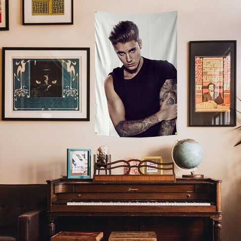 owpIa Funny Tapestry Man Cave Wall Flag Justin Music Singers Wall Hanging Dorm Home Decorations Poster for Bedroom Living Room College Dorm 2x3ft (1) in Saudi Arabia
