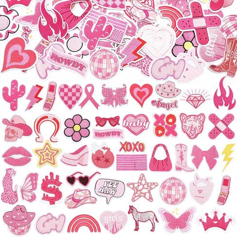 Thiccywoov 80 Pcs Summer Iron on Patches for Trucker hat Beach Hawaiian Sew on Embroidered Cute Patches Applique Repair DIY Crafts for Clothing Hat Backpacks Shirt Jeans Bag Clothes in Kuwait