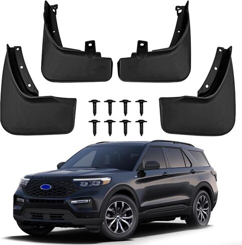 أغطية طين السيارة من KELCSEECS مناسبة لسيارة Ford Explorer 2020-2024، أغطية الطين الأمامية والخلفية متوافقة مع واقيات الطين من Explorer 2024-2020، 4 قطع من ملحقات مجموعة واقيات الطين - أسود in Saudi Arabia