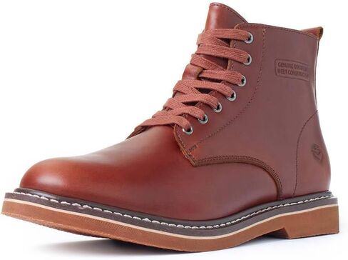 SUREWAY Men’s 6" Stylish and Comfort Leather Ankle Lace-up Boots,Men Dress Chukka Boots,6-Inch Service Boot Pro,Casual Soft toe Brown Work Boots in Saudi Arabia