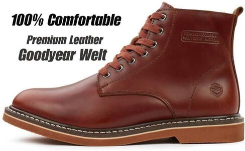 SUREWAY Men’s 6" Stylish and Comfort Leather Ankle Lace-up Boots,Men Dress Chukka Boots,6-Inch Service Boot Pro,Casual Soft toe Brown Work Boots in Saudi Arabia