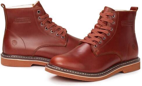 SUREWAY Men’s 6" Stylish and Comfort Leather Ankle Lace-up Boots,Men Dress Chukka Boots,6-Inch Service Boot Pro,Casual Soft toe Brown Work Boots in Saudi Arabia