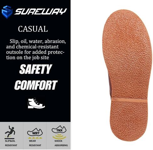 SUREWAY Men’s 6" Stylish and Comfort Leather Ankle Lace-up Boots,Men Dress Chukka Boots,6-Inch Service Boot Pro,Casual Soft toe Brown Work Boots in Saudi Arabia