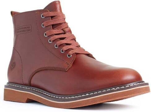 SUREWAY Men’s 6" Stylish and Comfort Leather Ankle Lace-up Boots,Men Dress Chukka Boots,6-Inch Service Boot Pro,Casual Soft toe Brown Work Boots in Saudi Arabia