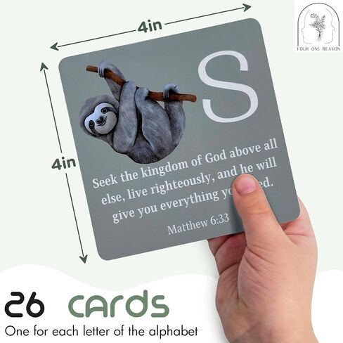 Children's Alphabet Animal Scripture Cards-Toddler Flash Cards-flashcards for Toddlers 1-3, Baptism Gifts for Girls-Baptism Gifts for Boys- Prayer Cards in Saudi Arabia