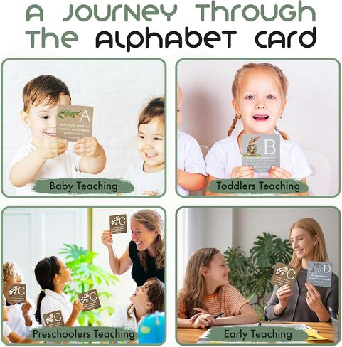 Children's Alphabet Animal Scripture Cards-Toddler Flash Cards-flashcards for Toddlers 1-3, Baptism Gifts for Girls-Baptism Gifts for Boys- Prayer Cards in Saudi Arabia