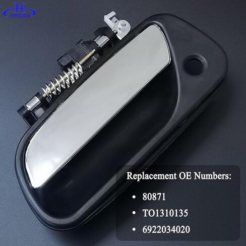 80871 مقبض الباب الخارجي لجانب السائق الأمامي لسيارة Toyota T100 1993-1998، يستبدل TO1310135، 6922034020، إطار أسود | مع رافعة من الكروم in Kuwait