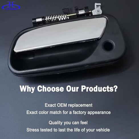 80871 مقبض الباب الخارجي لجانب السائق الأمامي لسيارة Toyota T100 1993-1998، يستبدل TO1310135، 6922034020، إطار أسود | مع رافعة من الكروم in Kuwait