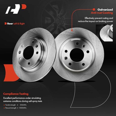 A-Premium 11.00 inch (280mm) Rear Solid Disc Brake Rotors Compatible with Select Ford, Lincoln, Mazda and Mercury Models - Fusion 2006-2012, 6 2003-2013, MKZ 2007-2012, Zephyr 2006, Milan 2006-2011 in Saudi Arabia