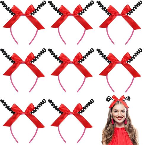 8 قطع عيد الميلاد القوس الأحمر عقال أسود علة هوائي عقال الخنفساء النحل الحشرات الشعر الفرقة زي ملحق للجنسين الكبار حجم واحد لتأثيري حزب صور الدعائم عيد الميلاد عيد الميلاد الملحقات in Kuwait