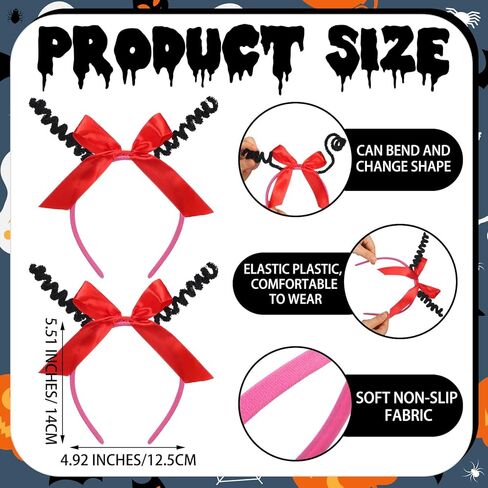 8 قطع عيد الميلاد القوس الأحمر عقال أسود علة هوائي عقال الخنفساء النحل الحشرات الشعر الفرقة زي ملحق للجنسين الكبار حجم واحد لتأثيري حزب صور الدعائم عيد الميلاد عيد الميلاد الملحقات in Kuwait