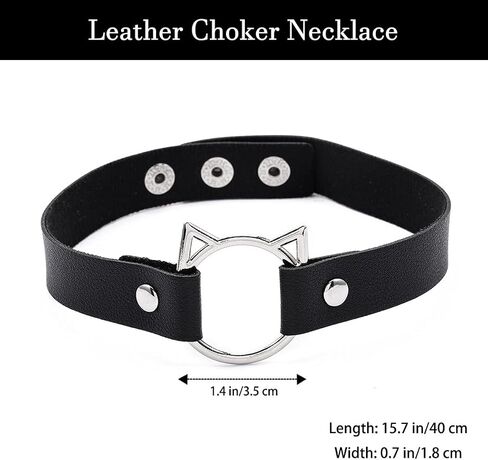 Uranian Cat Ears Headband with Choker Necklace Faux Fur Headbands Neko Anime Cosplay Halloween Hair Accessories for Women in Kuwait