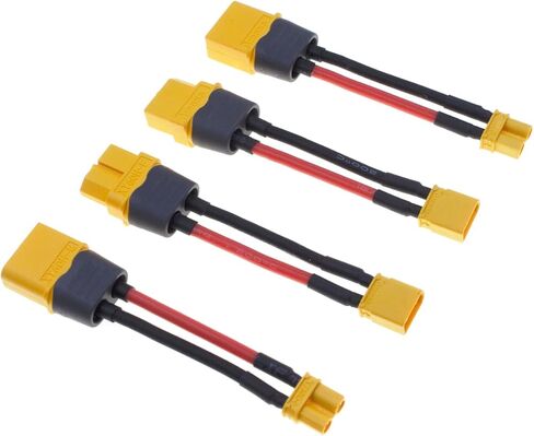4 قطعة XT30 إلى XT60 التوصيل أنثى ذكر موصل محول مع 16AWG 5 سنتيمتر سلك ل طائرة بدون طيار FPV RC سيارة يبو شاحن البطارية in Kuwait