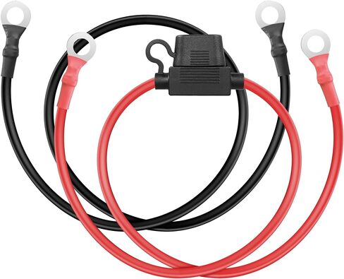 كابل تعزيز بطارية طرفية على شكل حلقة O YACSEJAO 10AWG 0.32 بوصة/8.4 مم سلك تعزيز عالي التحمل مع مصهر 30 أمبير (3FT) in Saudi Arabia