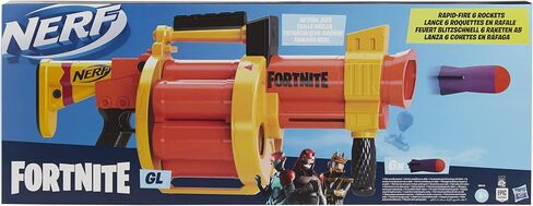 Nerf Fortnite GL Rocket-Firing Blaster - 6-Rocket Drum, Pump-to-Fire - Includes 6 Official Rockets - for Youth, Teen, Adult, Orange in Saudi Arabia