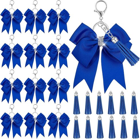 12 مجموعة يهتف القوس المفاتيح المشجع فريق السائبة هدايا عيد الميلاد العنصر شرابة التشجيع حجر الراين كيرينغ للنساء in Kuwait