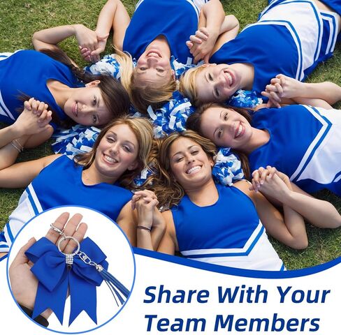 12 مجموعة يهتف القوس المفاتيح المشجع فريق السائبة هدايا عيد الميلاد العنصر شرابة التشجيع حجر الراين كيرينغ للنساء in Kuwait