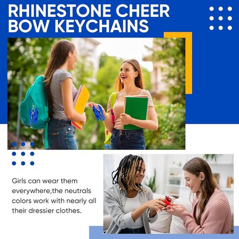 12 مجموعة يهتف القوس المفاتيح المشجع فريق السائبة هدايا عيد الميلاد العنصر شرابة التشجيع حجر الراين كيرينغ للنساء in Kuwait