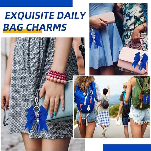 12 مجموعة يهتف القوس المفاتيح المشجع فريق السائبة هدايا عيد الميلاد العنصر شرابة التشجيع حجر الراين كيرينغ للنساء in Kuwait