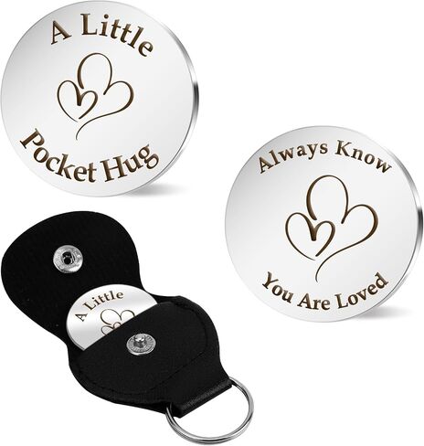 Pocket Hug Token, Spiritual Gifts for Women, Sentimental Gifts for Him, Long Distance Relationship Gifts, Leather Keychain, You Are Loved Gifts for Best Friend Friendship Couples Family Boyfriend in Saudi Arabia