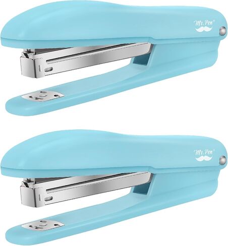 Mr. Pen- Staplers for Desk, 2 Pack with 200 Staples, 20 Sheet Capacity, Blue, Office Stapler, Desk Stapler, Stapler with Staples, Stapler Set in Saudi Arabia
