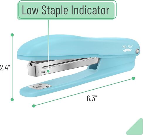 Mr. Pen- Staplers for Desk, 2 Pack with 200 Staples, 20 Sheet Capacity, Blue, Office Stapler, Desk Stapler, Stapler with Staples, Stapler Set in Saudi Arabia