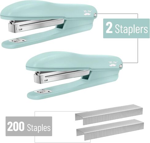 Mr. Pen- Staplers for Desk, 2 Pack with 200 Staples, 20 Sheet Capacity, Blue, Office Stapler, Desk Stapler, Stapler with Staples, Stapler Set in Saudi Arabia