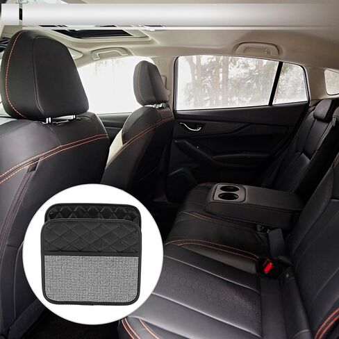 1 Pcs Universal Car Trash Can Hanging 10.2" Length 3.5" Width 10.2" Height Trash Bin Multicolor Faux Leather Rhinestone in Kuwait