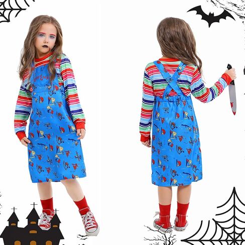Kids Nighrmare Killer Doll Costume Dress Girls Halloween Costumes Toddler Scary Killer Good Cosplay Outfit in Saudi Arabia