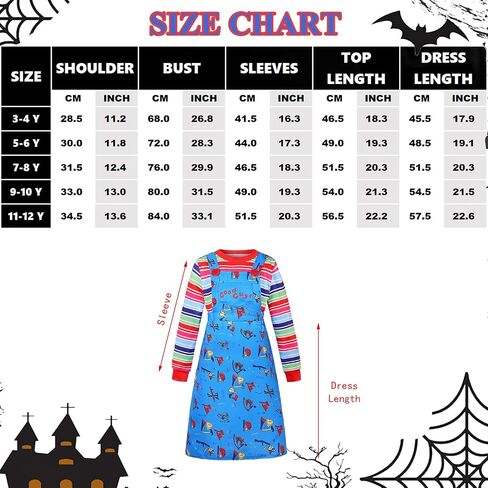 Kids Nighrmare Killer Doll Costume Dress Girls Halloween Costumes Toddler Scary Killer Good Cosplay Outfit in Saudi Arabia
