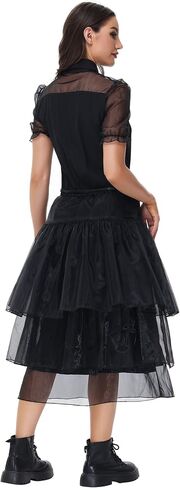 NANAMEEI Black Halloween Dress Classy Witch Costume Women Wednesday Vintage Gothic Costume Halloween Cosplay Party Costume in Saudi Arabia