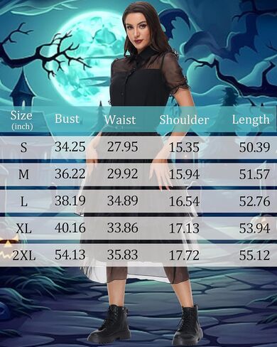 NANAMEEI Black Halloween Dress Classy Witch Costume Women Wednesday Vintage Gothic Costume Halloween Cosplay Party Costume in Saudi Arabia