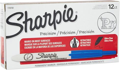 Sharpie Retractable Permanent Markers - Ultra Fine Marker Point Type - Blue - 12 Pk in Saudi Arabia