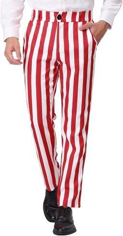 Lars Amadeus Men's Striped Dress Pant Classic Fit Flat Front Business Work Prom Trousers in Saudi Arabia