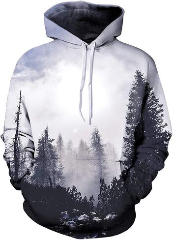 sanatty Unisex Hoodies 3D Print Galaxy Pullover Hooded Sweatshirt Hoodies with Big Pockets for Teen Men, Teen Boy, Women in Saudi Arabia