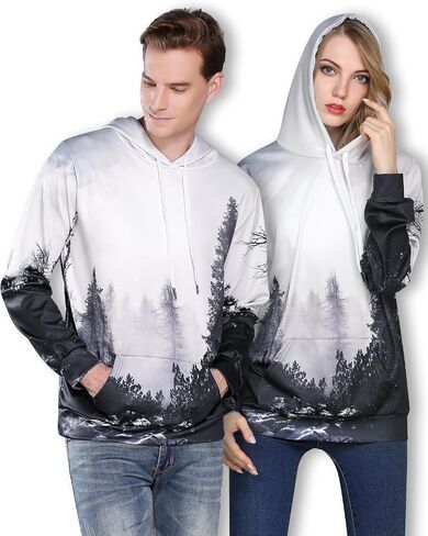 sanatty Unisex Hoodies 3D Print Galaxy Pullover Hooded Sweatshirt Hoodies with Big Pockets for Teen Men, Teen Boy, Women in Saudi Arabia