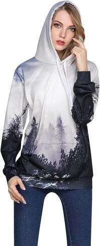 sanatty Unisex Hoodies 3D Print Galaxy Pullover Hooded Sweatshirt Hoodies with Big Pockets for Teen Men, Teen Boy, Women in Saudi Arabia