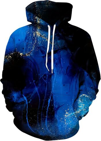 sanatty Unisex Hoodies 3D Print Galaxy Pullover Hooded Sweatshirt Hoodies with Big Pockets for Teen Men, Teen Boy, Women in Saudi Arabia