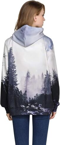 sanatty Unisex Hoodies 3D Print Galaxy Pullover Hooded Sweatshirt Hoodies with Big Pockets for Teen Men, Teen Boy, Women in Saudi Arabia