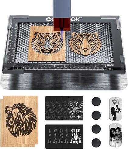 Honeycomb Laser Bed 11.8"x 7.9"x 0.87" for Laser Engraver with 14pcs Laser Materials, Working Bed with Aluminum Panel for CO2 Laser Cutter Machine Desktop-Protect, Heat Dissipation, Smooth Edge Cut in Saudi Arabia