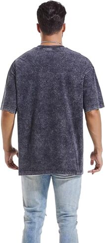 3 Pack Oversized T Shirts for Men Stone Washed Vintage Graphic Tees Heavyweight Cotton Shirts Loose Fit Casual Tshirts in Saudi Arabia