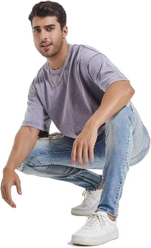 3 Pack Oversized T Shirts for Men Stone Washed Vintage Graphic Tees Heavyweight Cotton Shirts Loose Fit Casual Tshirts in Saudi Arabia