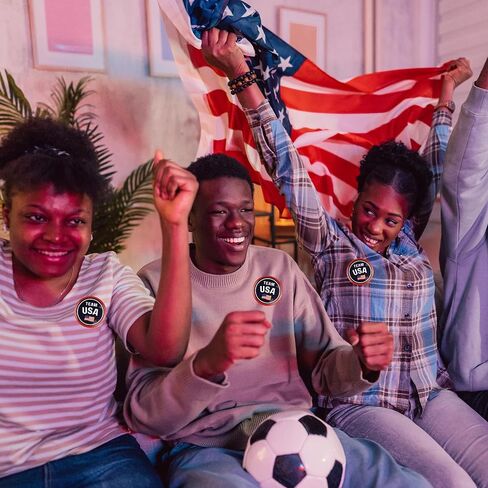 أزرار 2024 Team USA، دبابيس مشجعي الرياضة الوطنية، 2.25 بوصة (عبوة من 6) in Kuwait