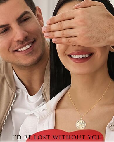 Gold Compass Necklace for Women - Graduation Gifts for Her 2024, Anniversary to My Wife Necklace, Sterling Silver Necklaces Jewelry 14K Yellow Gold, Birthday Gifts for Girlfriend in Saudi Arabia