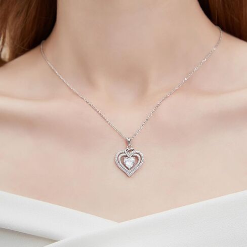Heart Pendant Necklace Gifts for Wife，necklaces for women，birthday gifts for women，S925 Sterling Silver Necklace ，Valentine's Day Mother's Day Wedding for Women in Saudi Arabia