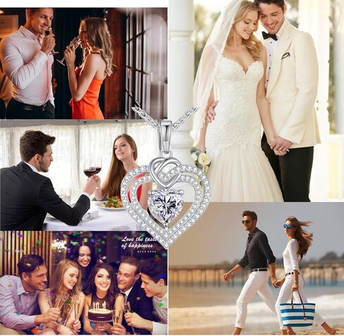 Heart Pendant Necklace Gifts for Wife，necklaces for women，birthday gifts for women，S925 Sterling Silver Necklace ，Valentine's Day Mother's Day Wedding for Women in Saudi Arabia